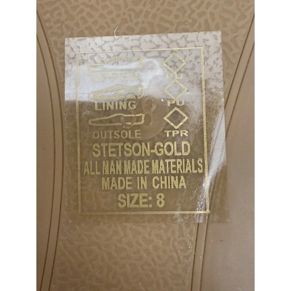 Azalea Wang Stetson Slide Sandals - Gold‎ Size 8 New Comfortable Glam Shoes #18